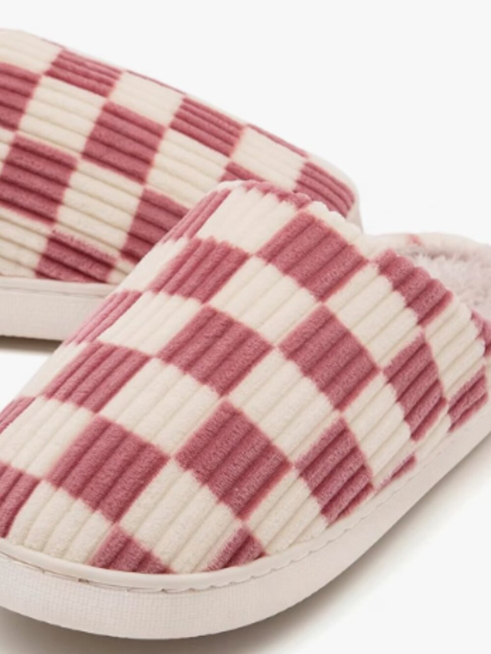Pink Checkered Slippers